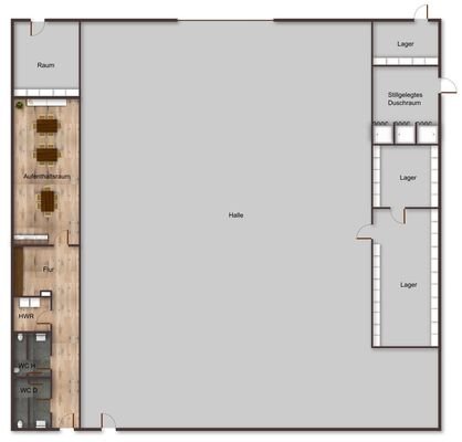 Halle-Hauptgebäude: Alle Daten, Aufmaße und Details ohne Gewähr