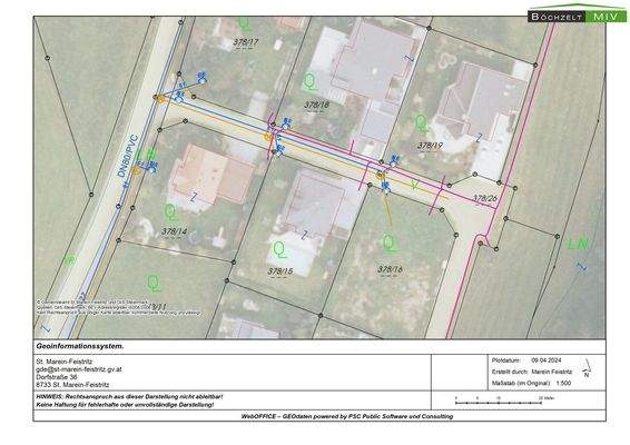 Leitungsplan Wasser, Kanal und Telekom