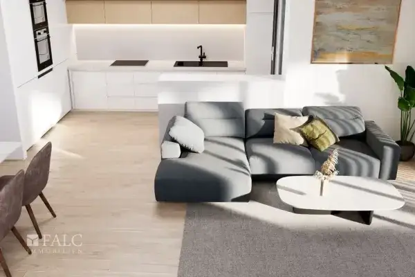 Küche und Wohnbereich