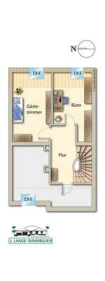 Dachgeschoss, animiert, möbliert