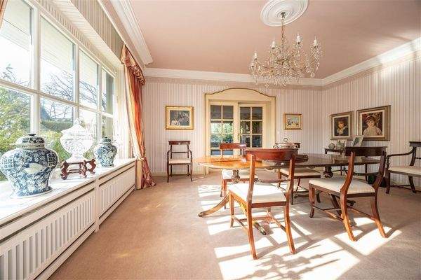 Helles Esszimmer mit viel Tageslicht