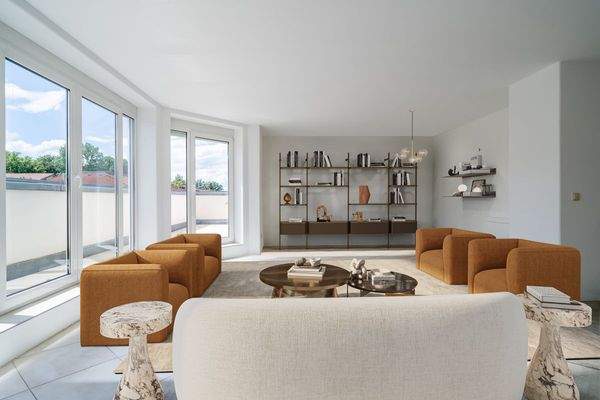 Wohnbereich (Möblierung visualisiert)