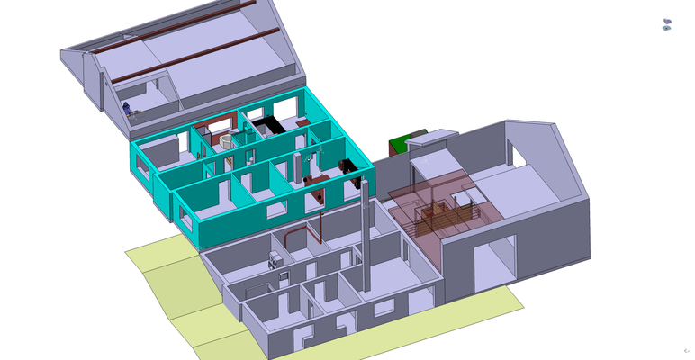 CAD-Plan Wohnhaus+Pferdestall