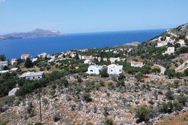 Kreta, Kokkino Chorio: Grundstück mit unverbautem Meerblick zu verkaufen