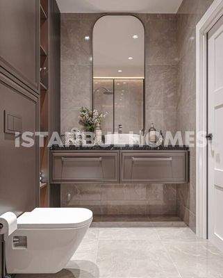 Flats in a Complex with Pool in Istanbul Pendik