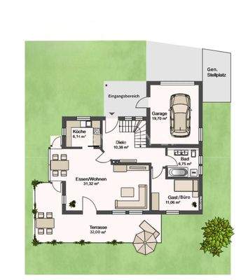 Grundriss vom Erdgeschoss