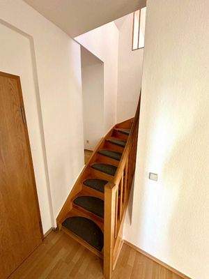 Treppe zum oberen Wohnbereich