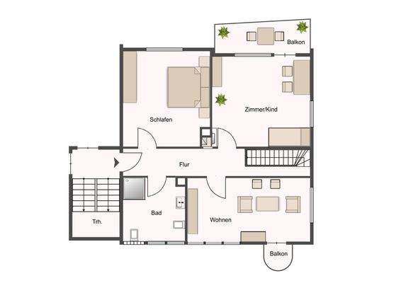 Wohnung Nr. 2 OG rechts - Haus 92