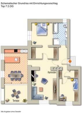 Grundriss, Hochwertige 3-Zimmerwohnung mit Carport