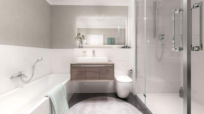 06_91 m_ - Innenraumvisualisierungen - Bad - Frontansicht