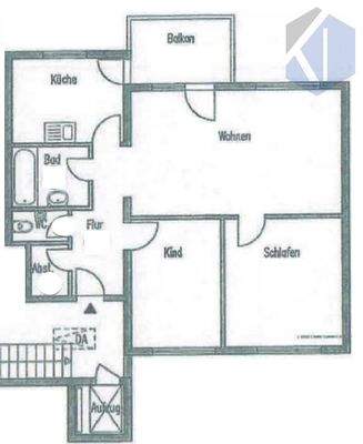 Grundriss 3 Zimmer Wohnung