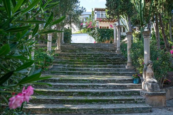 Majestätische Treppe im Garten