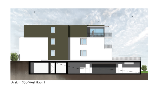 Ansicht Süd-West  Haus 1