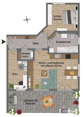 Grundriss möbliert (beispielhaft)