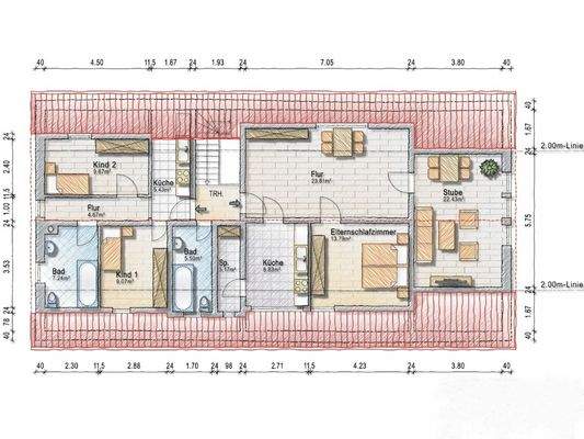 Grundriss Dachgeschoss (nicht maßstäblich)