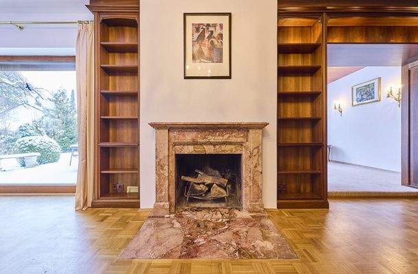 offener Kamin im Wohnbereich