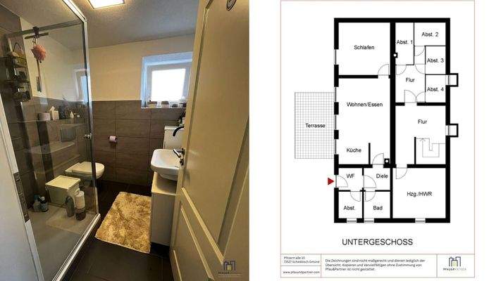 Tageslichtbad & Grundriss UG