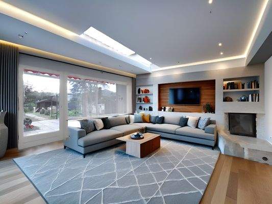 Homestaging /Erdgeschoss Wohnzimmer /Garten /Kamin