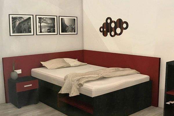 Möbliert mit französischem Bett