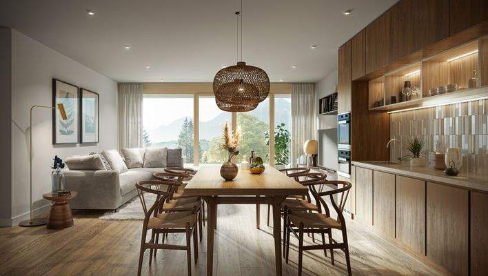 Das Sisran Innenvisu Kochen Wohnen