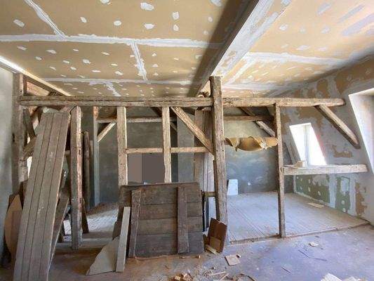 Noch nicht fertig gestellter Ausbau des Dachgescho