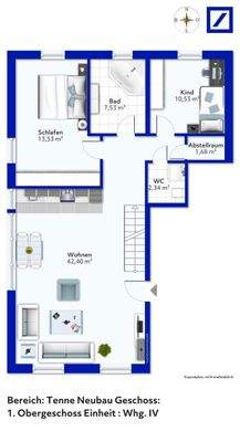 Grundriss Tenne Geschoss OG I Einheit Whg. IV
