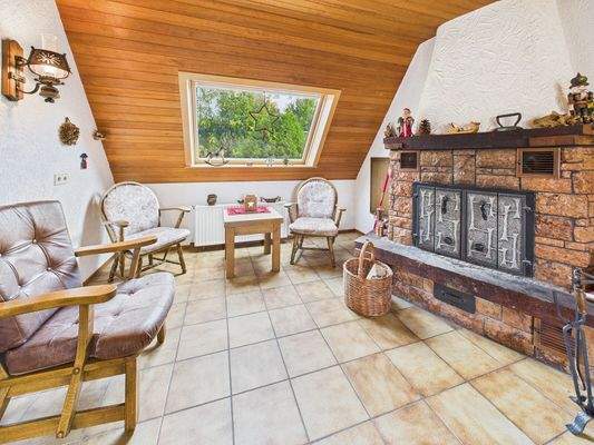 gemütlicher Kaminbereich