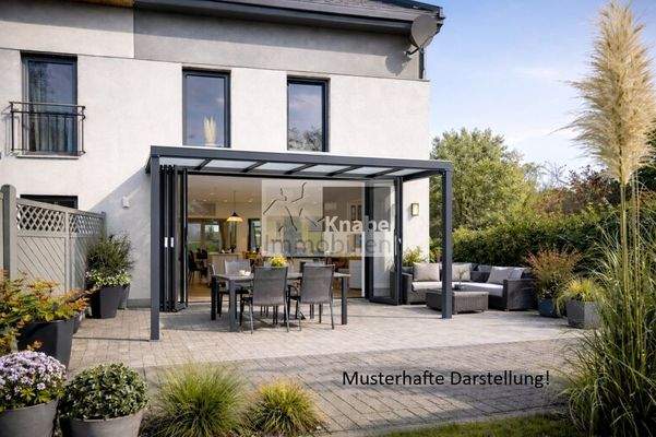 Visualisierungsbeispiel mit Solarlux-Terrassendach