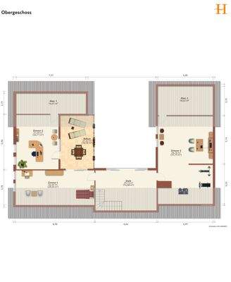 Grundriss Obergeschoss gezeichnet