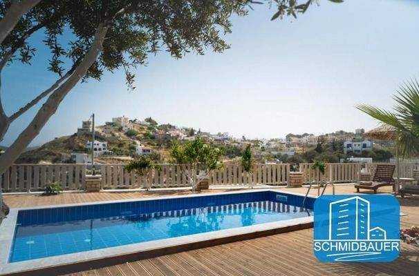 Kreta, Kamilari: Steinvilla mit Apartment und Blick auf den Kamilari-Hügel