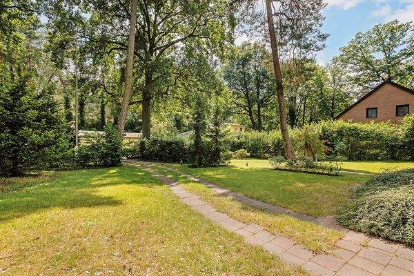 Zufahrt zur Garage und Gartenansicht