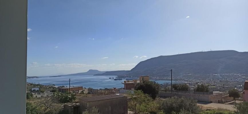 Kreta, Vlites: Apartment im ersten Stock mit Meer- und Bergblick zu verkaufen