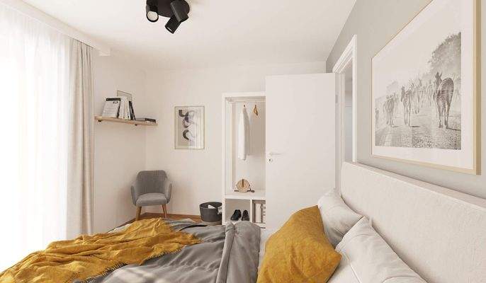 Helles und komfortables Schlafzimmer