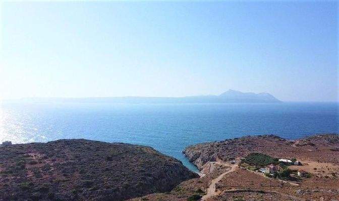 Kreta, Kokkino Chorio: Villa mit spektakulärem Blick auf das Meer und den Sonnenuntergang zu verkaufen