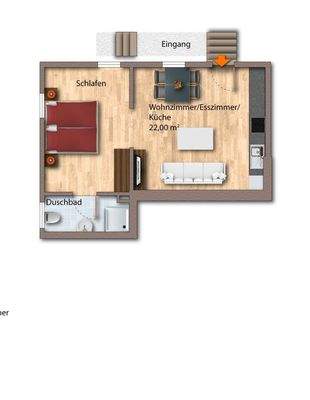 Grundriss-Skizze ELW im UG