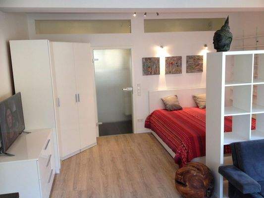 Schlafbereich mit großem Ecks