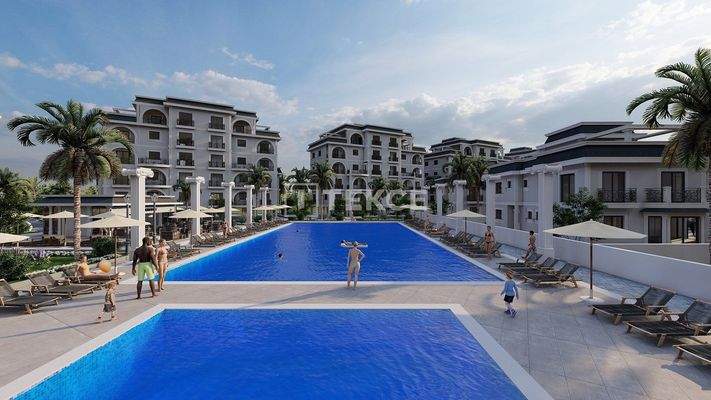 Real Estate near Sea with Community Pool in North Cyprus İskele