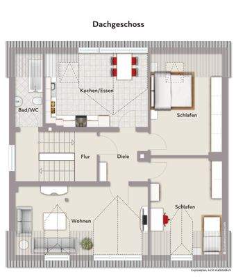 Grundriss DG- Wohnbeispiel- ohne Maßstab