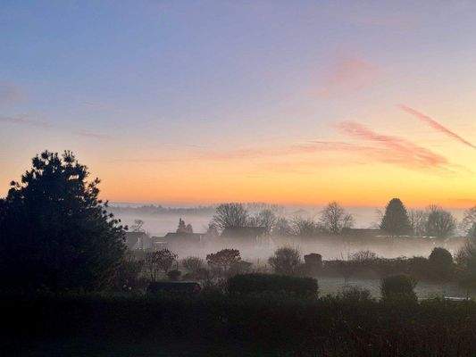 Aussicht bei Morgentau