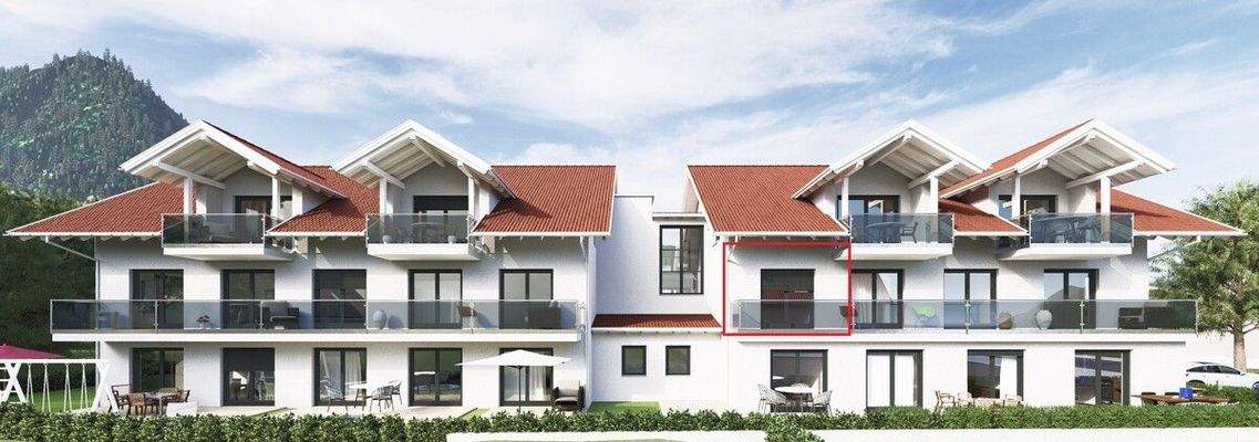 Südansicht markiert