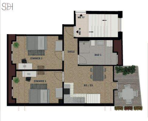 Nürnberg, Osianderstraße WE 18  Grundriss 2/2