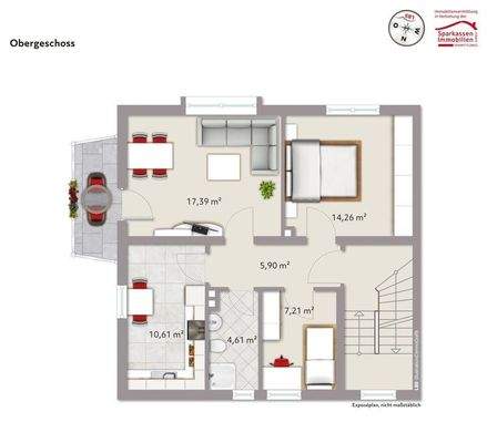 Obergeschoss mit Balkon