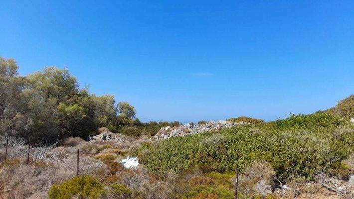 Kreta, Stavros: Eckgrundstück mit Meerblick zu verkaufen