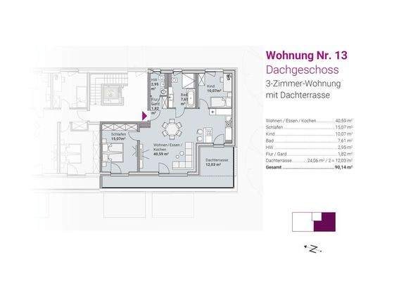 Grundriss Whg. Nr. 13