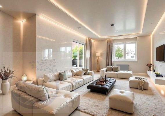 Wohnzimmer,  Einrichtungsbeispiel (Luxus)