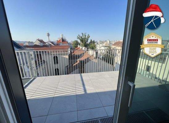 der Ausblick vom Balkon