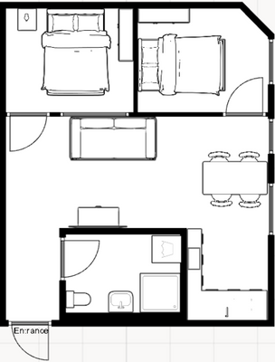 Lynarstraße 40, WE 31  - Möblierter Grundriss