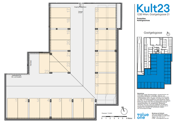 Kellergeschoss Parkplätze