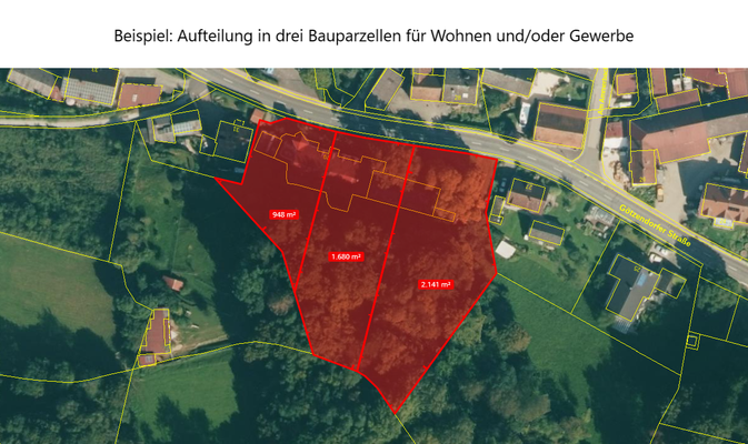 Beispiel Grundstücksaufteilung
