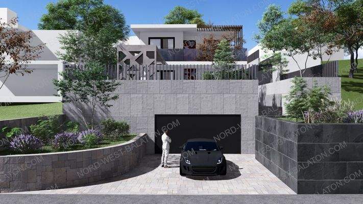 Außenansicht Haus mit Doppelgarage